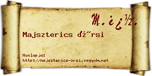 Majszterics Örsi névjegykártya